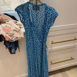 Reformation FLORAL WRAP DRESS